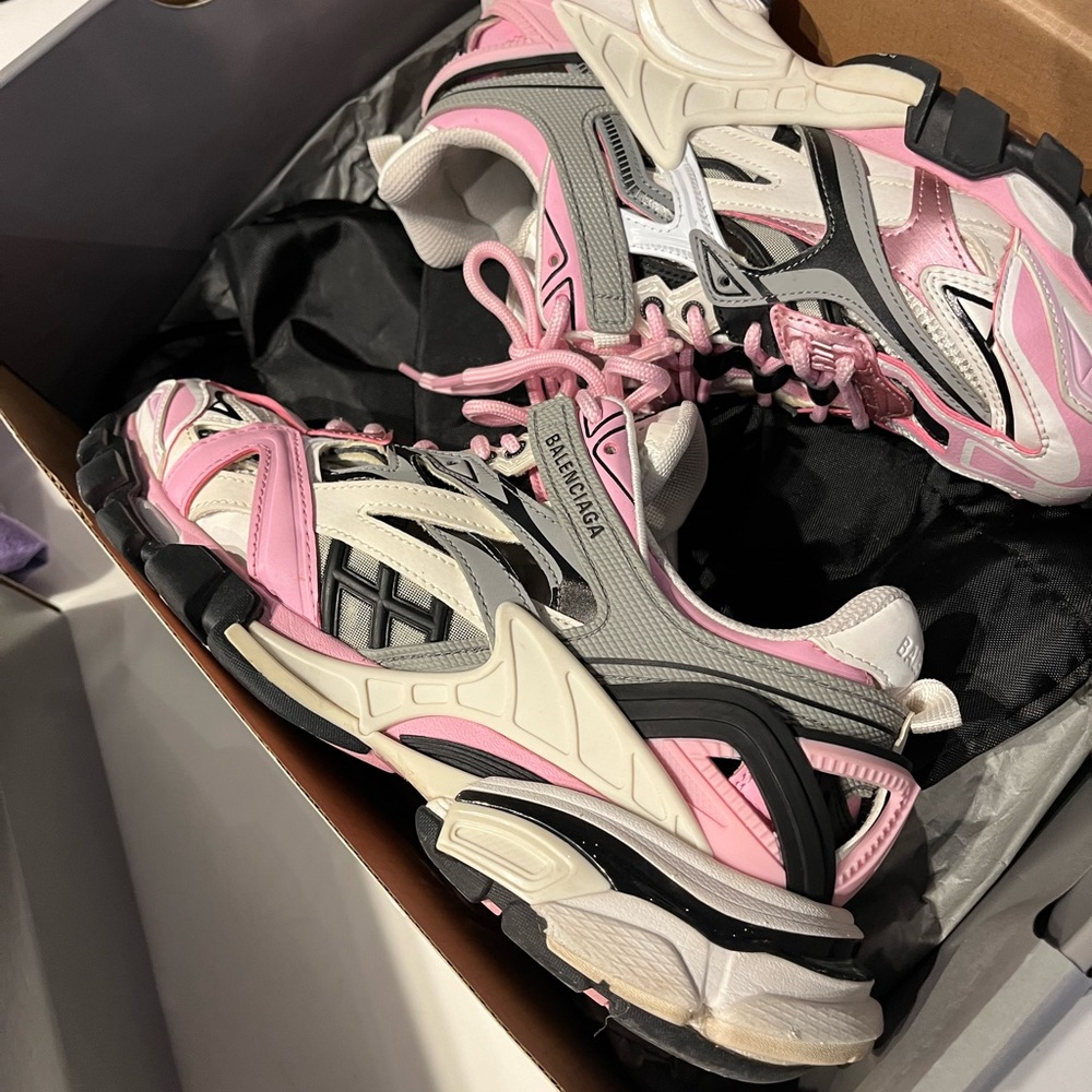 Balenciaga Pink and Gray Chunky Sneakers
